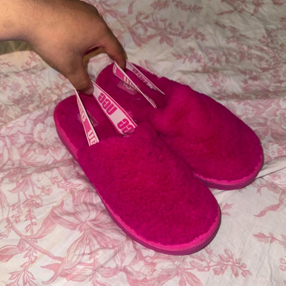 UGG Pink Fluffy Slippers